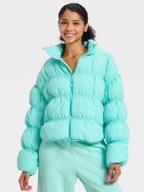 Women's Puffer Jacket - JoyLab™ Aqua Blue (Large)